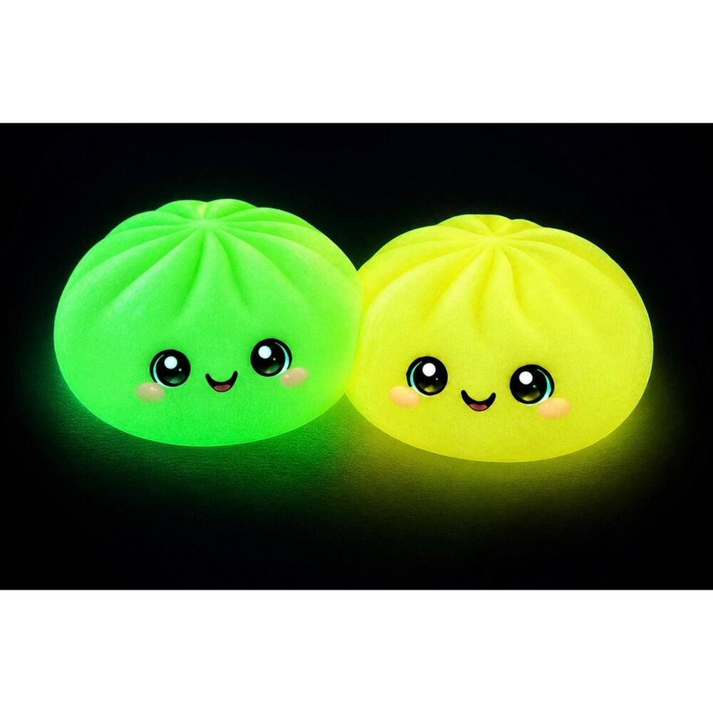 2X Mystery Glow Squishy Dumpling - Glow in the Dark stress relief ball VIRAL